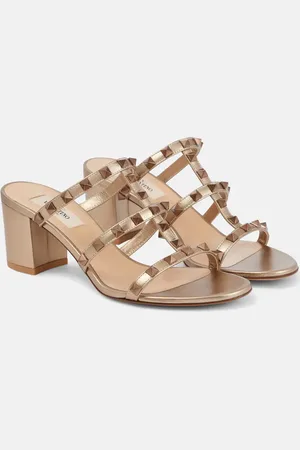 VALENTINO GARAVANI Sandalen Rockstud 60 aus Metallic-Leder