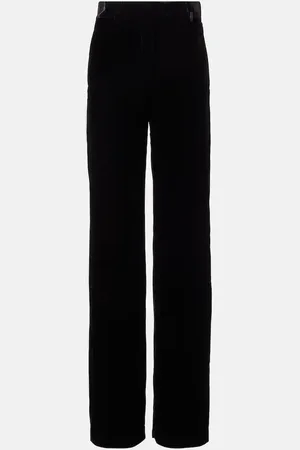 Loro Piana Weite High-Rise-Hose Goldie aus Samt