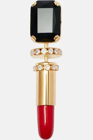 Balmain Brosche Lipstick mit Kristallen