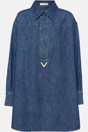 VALENTINO Hemdblusenkleid VGold aus Baumwoll-Chambray