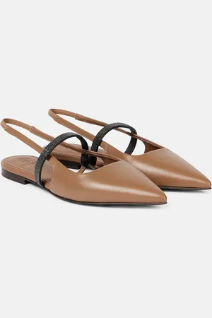 Brunello Cucinelli Slingback-Ballerinas Pointy aus Leder
