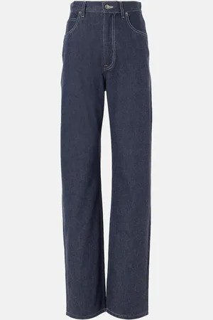 Loro Piana High-Rise Wide-Leg Jeans Tye