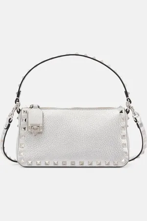 VALENTINO GARAVANI Schultertasche Rockstud Small aus Metallic-Leder