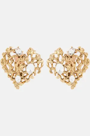 Oscar de la Renta Clip-Ohrringe Coral Heart mit Kristallen