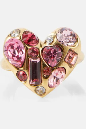 Oscar de la Renta Ring Gemstone Heart mit Kristallen