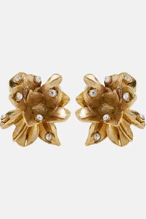 Oscar de la Renta Ohrringe Flower mit Kristallen