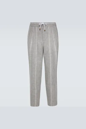 Brunello Cucinelli Gerade Hose aus Leinen und Wolle