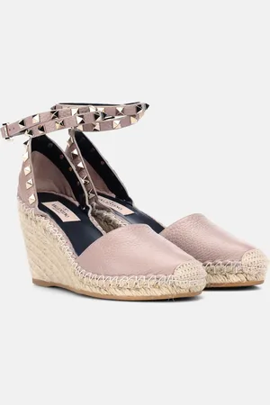 VALENTINO GARAVANI Espadrille-Wedges Rockstud Double 85 aus Leder
