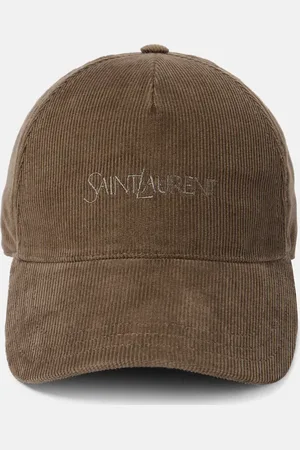 Saint Laurent Bestickte Baseballcap aus Baumwoll-Cord