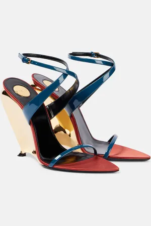 Saint Laurent Wedge-Sandalen Tallulah 110 aus Lackleder