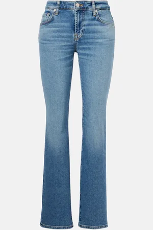 7 for all Mankind Mid-Rise Straight Jeans Calie