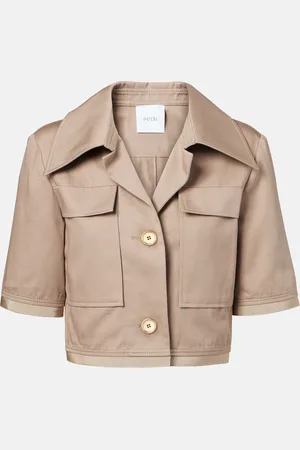 Patou Cropped-Jacke aus Baumwoll-Gabardine