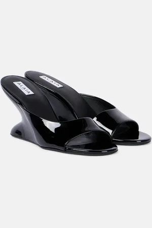 Alaïa Alaïa Wedge-Pantoletten Curve 75 aus Lackleder