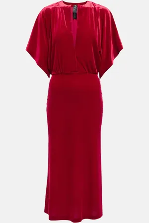 Norma Kamali Midikleid Obie aus Samt