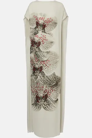 DRIES VAN NOTEN Verzierte Robe aus Seiden-Georgette
