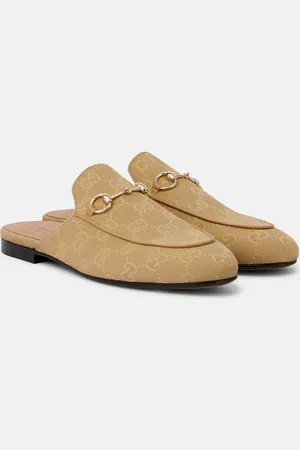 Gucci Slippers Princetown Horsebit GG aus Canvas