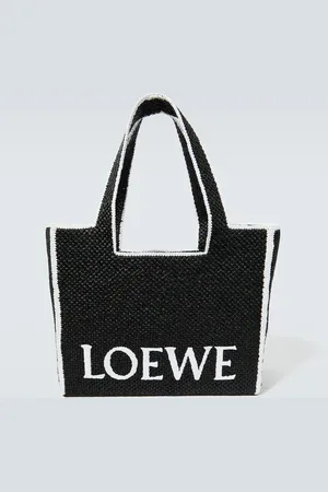 Loewe Tote Font Large aus Raffiabast