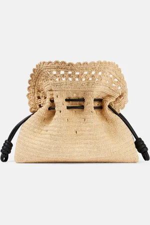 Loewe Clutch Flamenco Medium aus Raffiabast