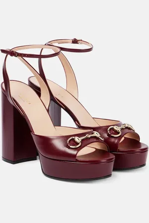 Gucci Plateausandalen Horsebit aus Leder