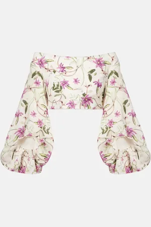 Agua by Agua Bendita Cropped-Top Duria aus Leinen