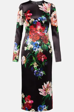 Dolce & Gabbana Bedrucktes Midikleid aus Satin