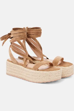 Gianvito Rossi Espadrille-Sandalen mit Veloursleder