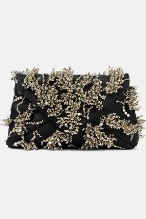 DRIES VAN NOTEN Verzierte Clutch aus Satin