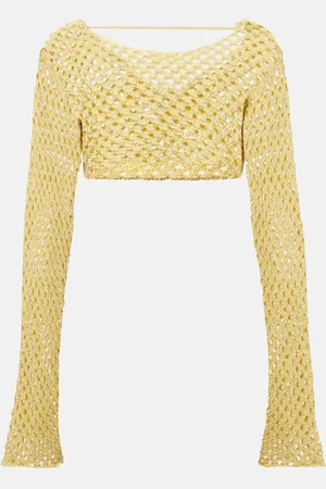 Bananhot Cropped-Top Magen aus Häkelstrick