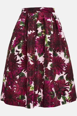 Oscar de la Renta Midirock Dahlia aus Faille