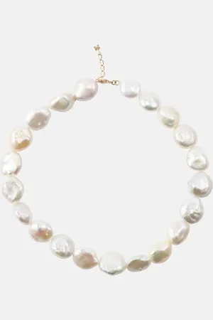 Mateo Halskette aus Barockperlen mit 14kt Gelbgold