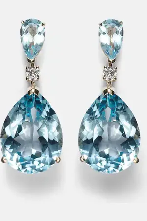 Mateo Ohrringe Sophia aus 14kt Gelbgold mit Diamanten und Topas
