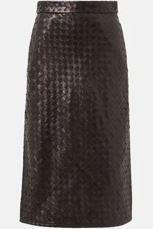 Bottega Veneta Midirock Intrecciato aus Leder