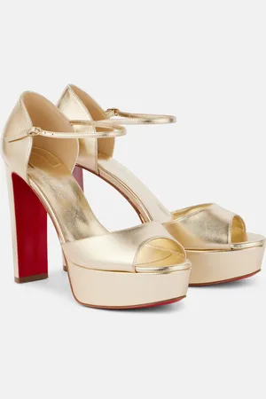 Christian Louboutin Peeptoe-Pumps Sandaloo 130 aus Metallic-Leder