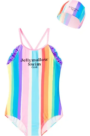 Jelly Mallow Set Rainbow aus Badeanzug und Mütze