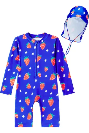 Jelly Mallow Set Strawberry aus Rashguard-Badeanzug und Hut