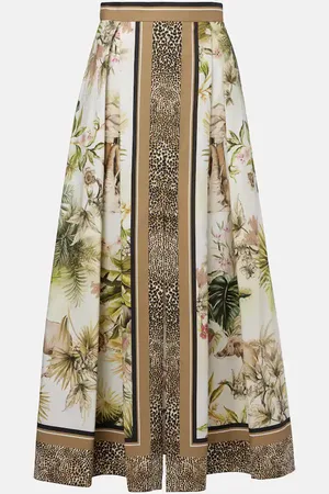 Elie saab Bedruckter Maxirock aus Baumwolle