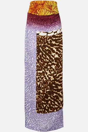 DRIES VAN NOTEN Bedruckter Midirock aus Seide