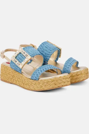 Roger Vivier Slingback-Sandalen Espa 60 aus Raffiabast