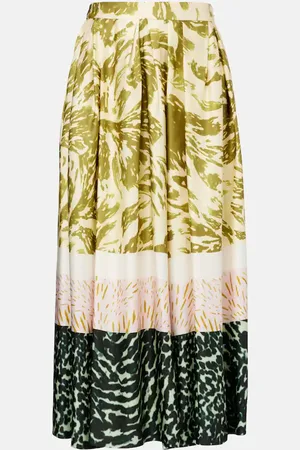 DRIES VAN NOTEN Bedruckter Midirock aus Satin