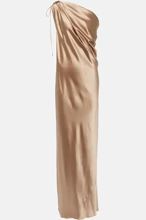 Max Mara One-Shoulder-Robe Opera aus Seidensatin