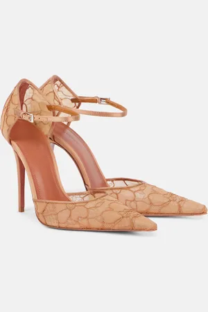 Amina Muaddi Pumps Barbara 105 aus Spitze mit Satin