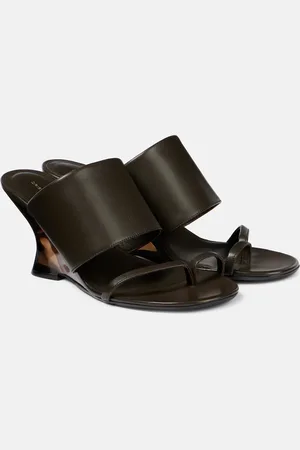 DRIES VAN NOTEN Wedge-Pantoletten aus Leder
