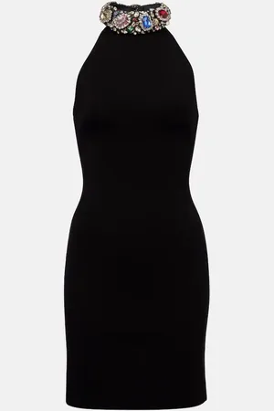 AREA Minikleid mit Kristallen
