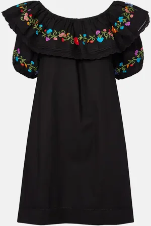RIXO London Besticktes Minikleid Saige aus Baumwolle