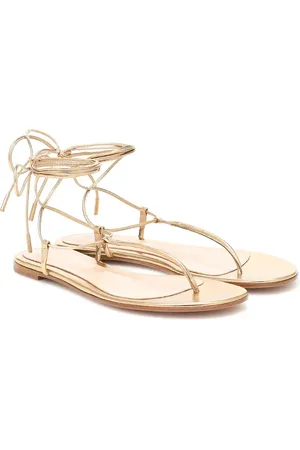 Gianvito Rossi Sandalen Gwyneth aus Metallic-Leder