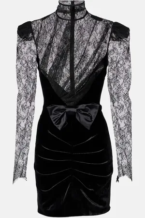 Alessandra Rich Minikleid aus Samt und Spitze