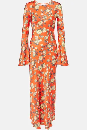 Ganni Bedrucktes Maxikleid aus Satin