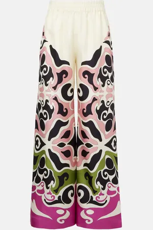La DoubleJ Bedruckte Palazzo-Hose aus Seiden-Twill