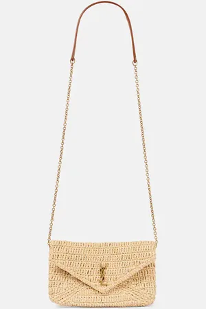 Saint Laurent Tasche Cassandre Mini aus Raffiabast