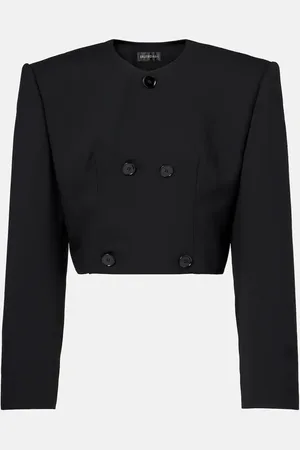 Balenciaga Cropped-Jacke aus Woll-Twill
